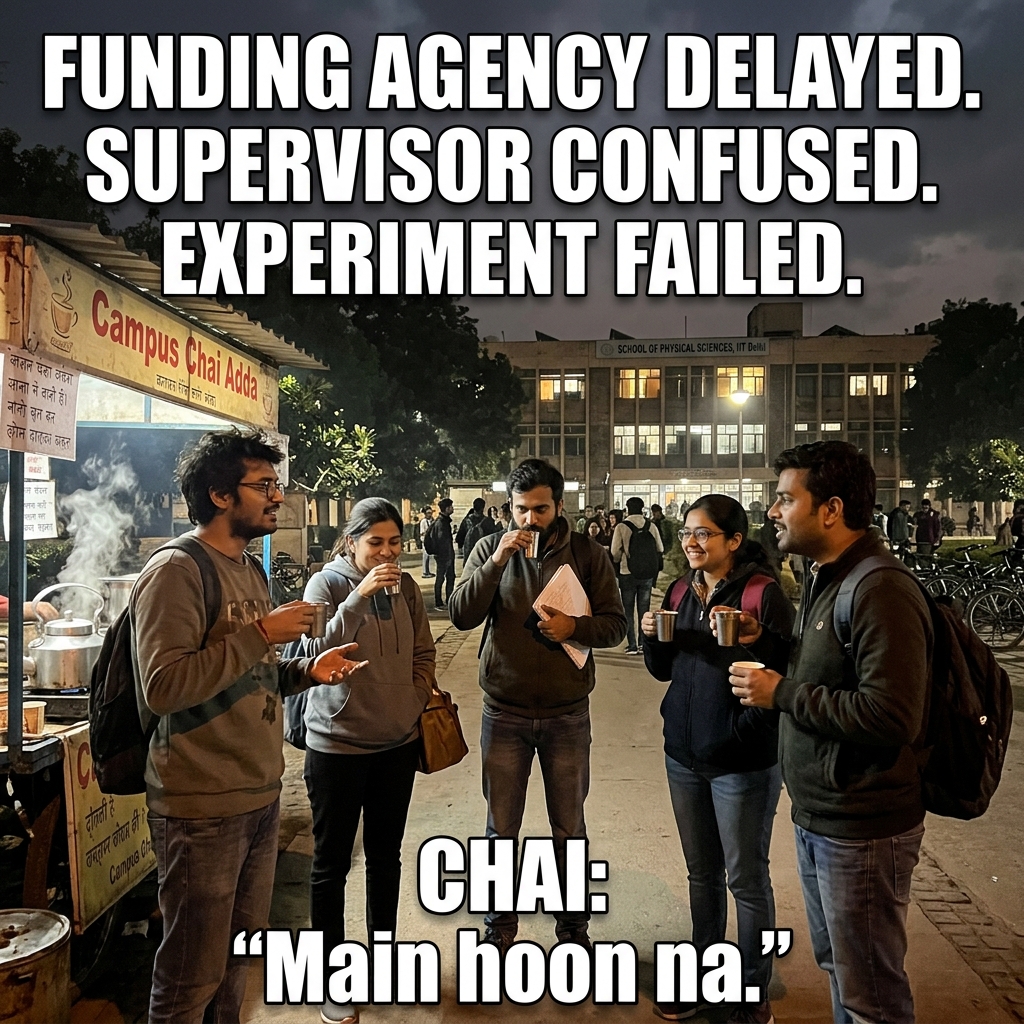 Chai Will Save the Experiment: The unofficial troubleshooting method of every Indian lab.